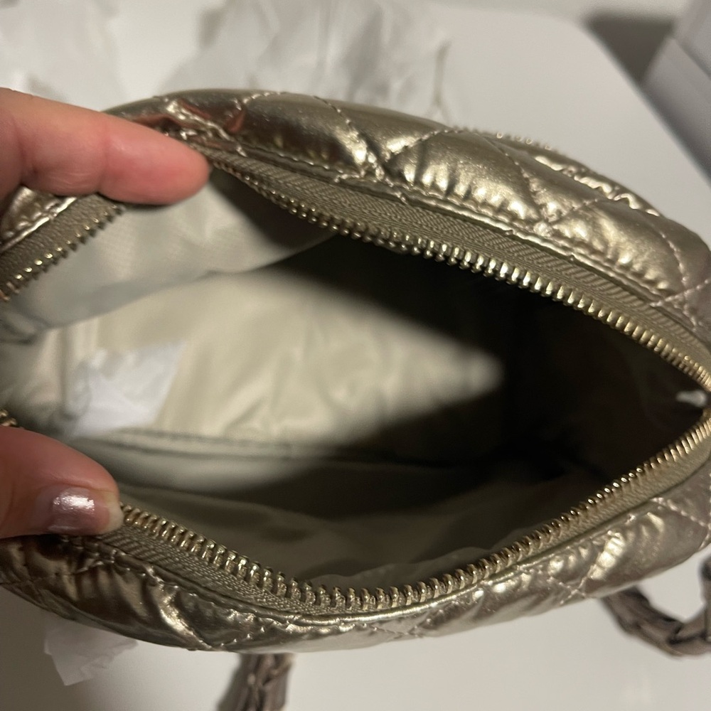 MZ Wallace Gold mini crosbit Quilted Crossbody Bag in color antique gold - Picture 8 of 9